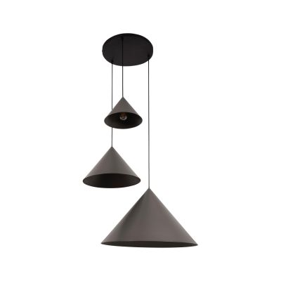 Lucide SPITZE - Pendant light - Ø 68 cm - 3xE27 - Suitable for double-height spaces and high ceiling - Grey - Vibes